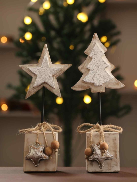 

Amoliconcepts White & Silver-Toned Wooden Tree