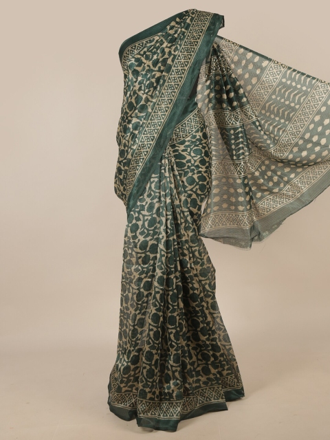 

Pothys Green & Beige Printed Saree