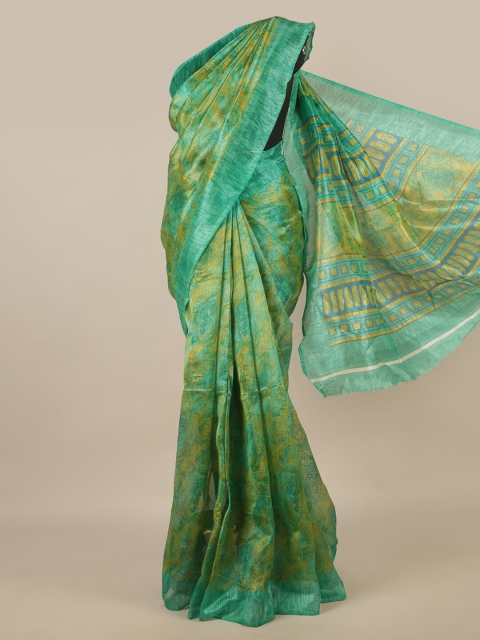 

Pothys Green & Yellow Printed Saree