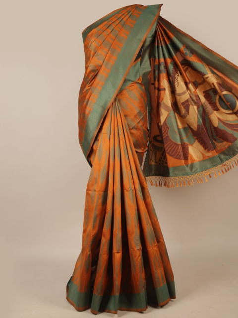 

Pothys Mustard & Green Jute Silk Saree