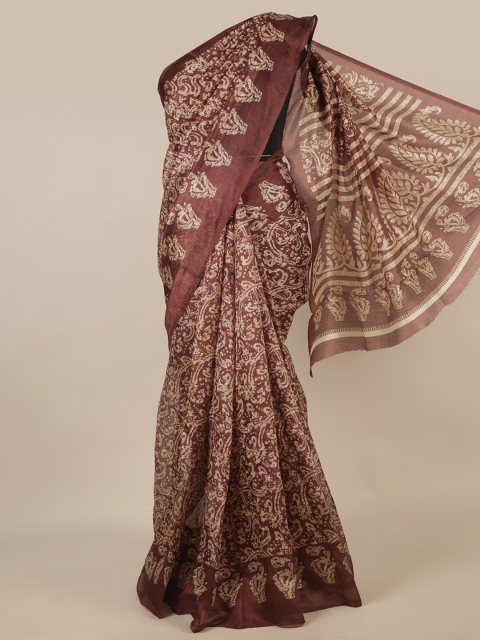 

Pothys Purple & Beige Floral Saree