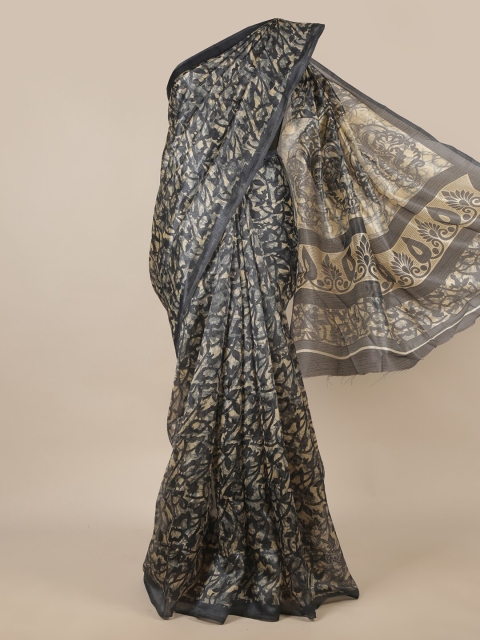 

Pothys Grey & Beige Floral Printed Saree