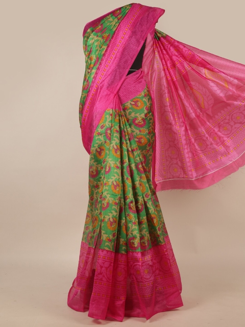 

Pothys Green & Magenta Floral Saree