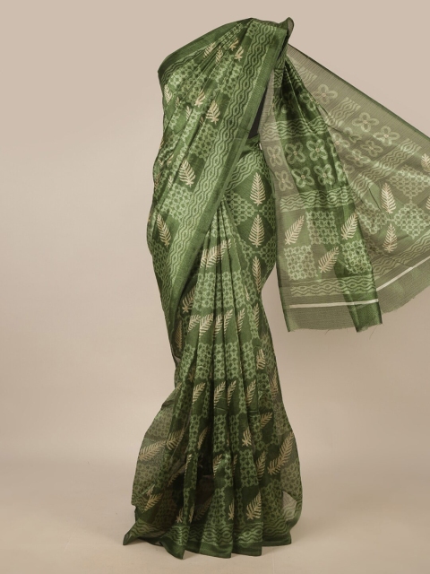 

Pothys Green & Cream-Coloured Ethnic Motifs Saree