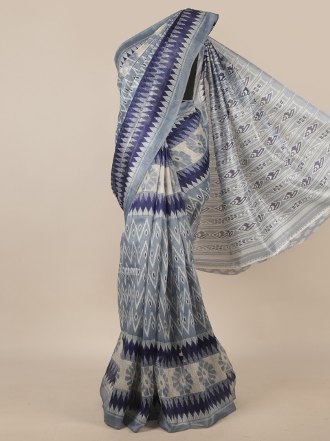 

Pothys Blue & Grey Printed Saree