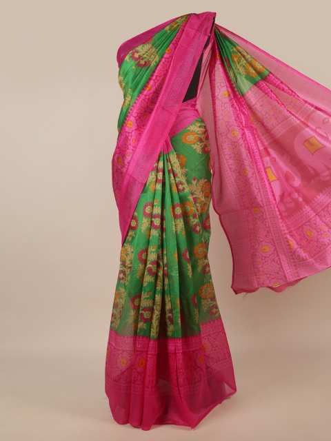 

Pothys Green & Magenta Floral Saree