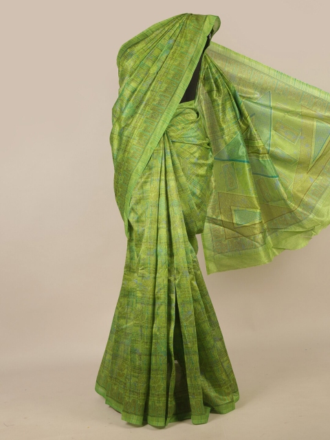 

Pothys Green & Blue Ethnic Motifs Saree