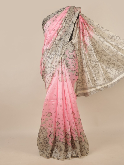 

Pothys Pink & Grey Printed Saree