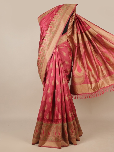 

Pothys Pink & Beige Ethnic Motifs Jute Silk Saree