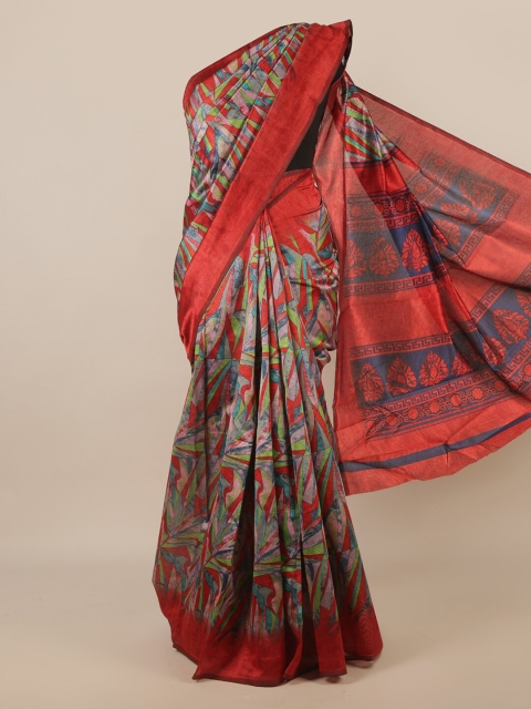 

Pothys Red & Blue Printed Saree