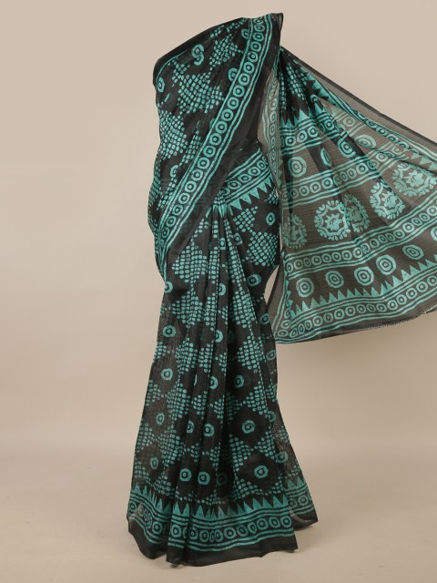 

Pothys Green & Black Printed Saree