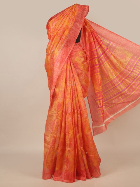 

Pothys Orange & Yellow Floral Saree