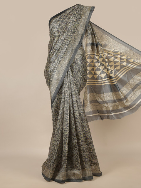 

Pothys Grey & Beige Printed Saree