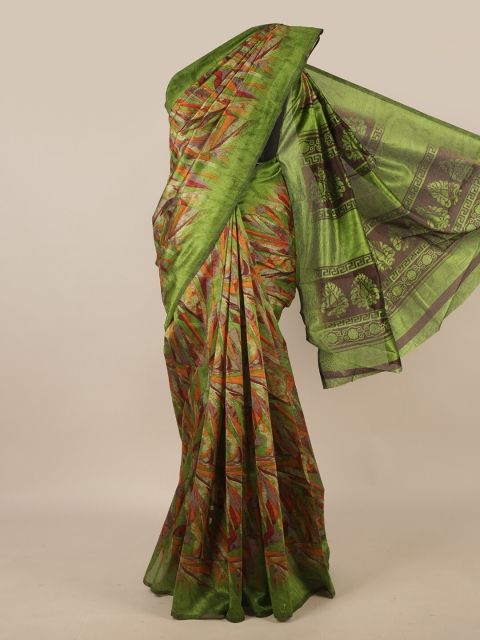 

Pothys Green & Orange Printed Saree