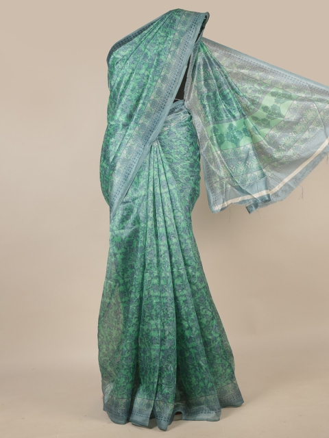 

Pothys Green & White Floral Printed Saree