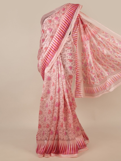 

Pothys Pink & Grey Ethnic Motifs Saree