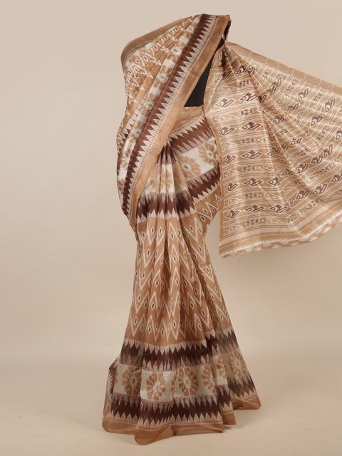 

Pothys Brown & Gold-Toned Ethnic Motifs Saree