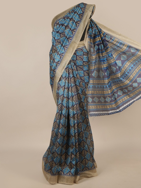 

Pothys Blue & Grey Printed Saree