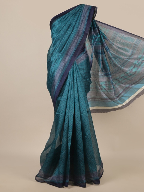 

Pothys Blue & White Ethnic Motifs Printed Saree