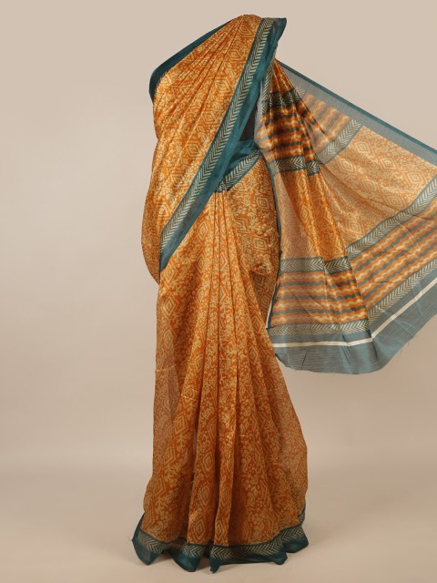 

Pothys Mustard & Grey Ethnic Motifs Saree