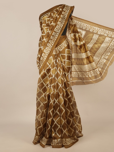 

Pothys Green & White Printed Saree