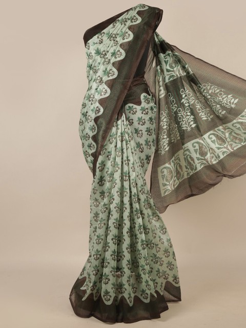 

Pothys Green & Black Floral Saree