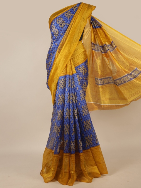 

Pothys Blue & Yellow Ethnic Motifs Saree