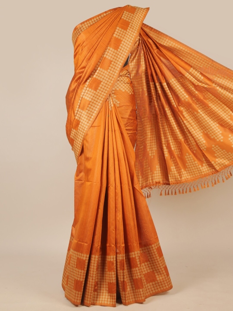 

Pothys Mustard & Yellow Woven Design Jute Silk Saree