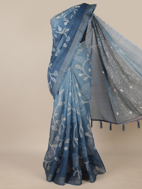 

Pothys Blue & Grey Ethnic Motifs Saree