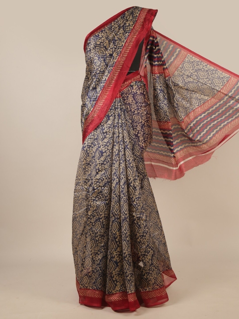 

Pothys Blue & Red Ethnic Motifs Saree