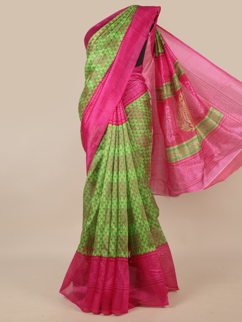 

Pothys Green & Magenta Ethnic Motifs Saree