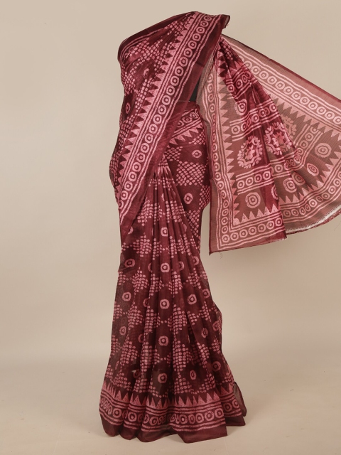 

Pothys Purple & Pink Printed Saree