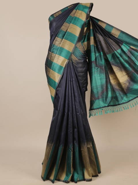 

Pothys Blue & Green Jute Silk Saree