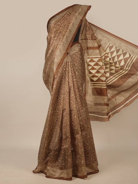 

Pothys Brown & Beige Printed Saree