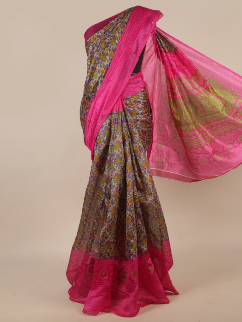 

Pothys Blue & Fuchsia Ethnic Motifs Saree