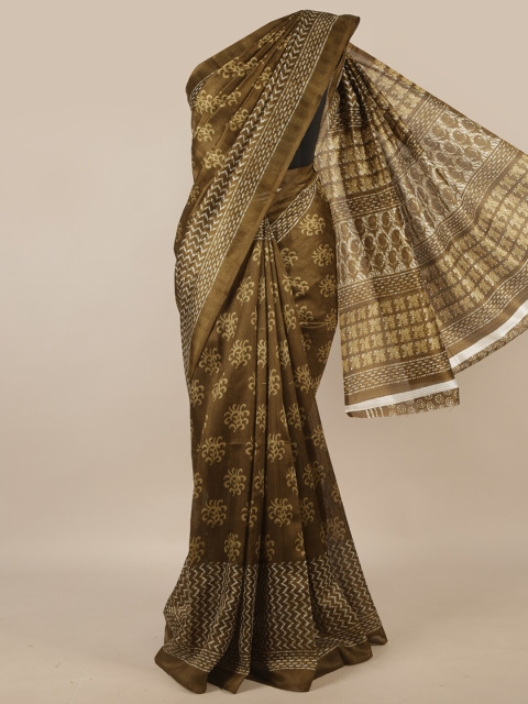 

Pothys Green & Beige Ethnic Motifs Printed Saree