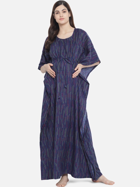 

Aujjessa Navy Blue Maternity Maxi Dress