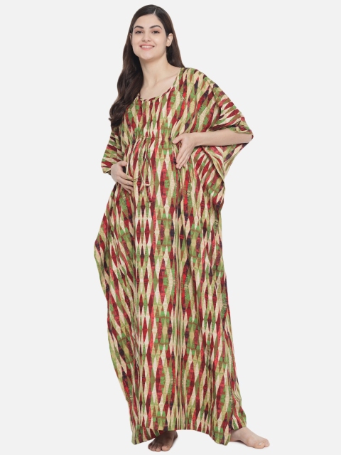 

Aujjessa Green Maternity Kaftan Maxi Dress