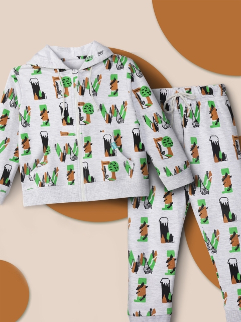 

You Got Plan B Kids Grey & Green Pure Cotton Tracksuit