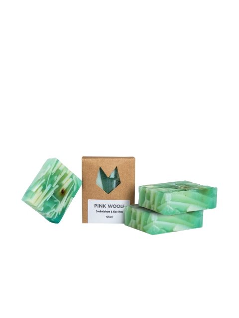 

PINK WOOLF Pack of 3 Seabuckthorn & Aloe Vera Organic Bath Soaps, Green