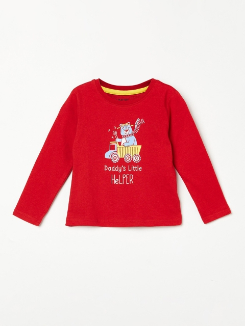 

Juniors by Lifestyle Boys Red Printed Cotton T-shirt