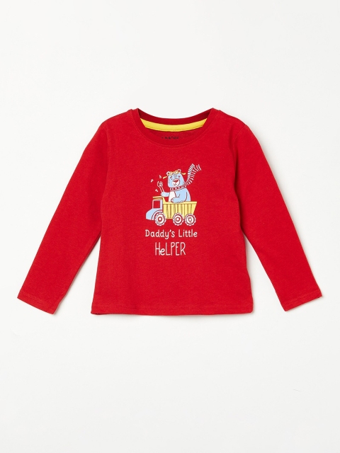 

Juniors by Lifestyle Boys Red Typography Printed Cotton T-shirt