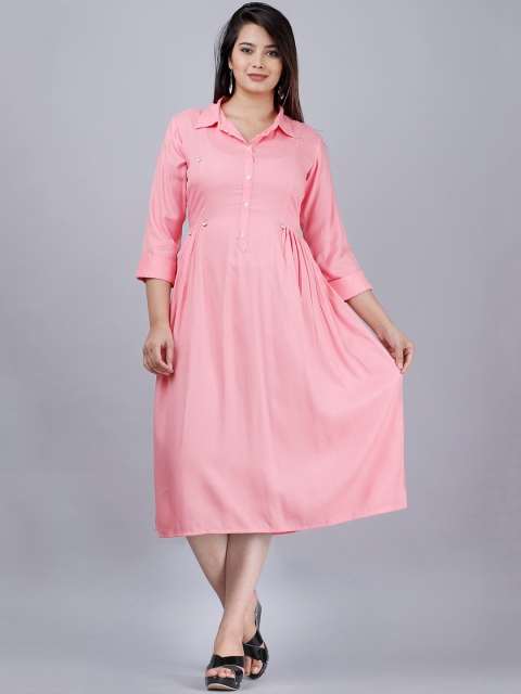 

PNEHA Women Pink Gotta Patti Anarkali Kurta