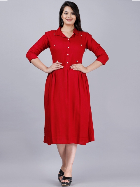 

PNEHA Women Red A-Line Kurta