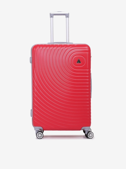 

Teakwood Leathers Red Textured Hard-Sided Large Trolley Suitcase
