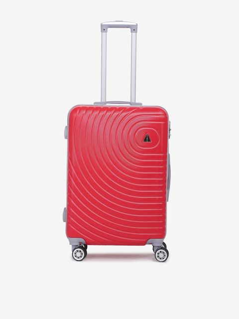 

Teakwood Leathers Red Textured Hard-Sided Medium Trolley Suitcase