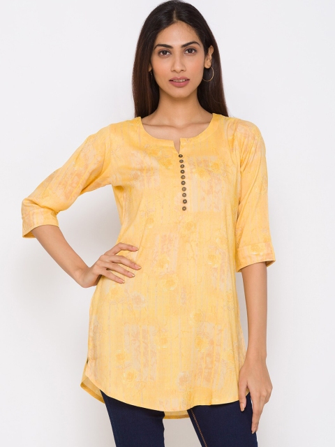 

ZOLA Women Yellow Checked Kurta