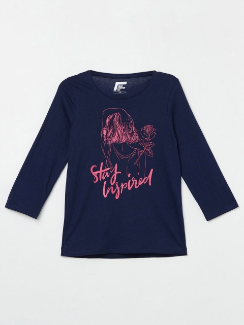 

Fame Forever by Lifestyle Navy Blue Regular Top