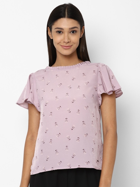 

Allen Solly Woman Purple & Maroon Floral Printed Top