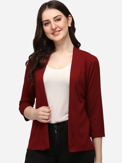 

Smarty Pants Women Maroon Lightweight Open Front Jacket